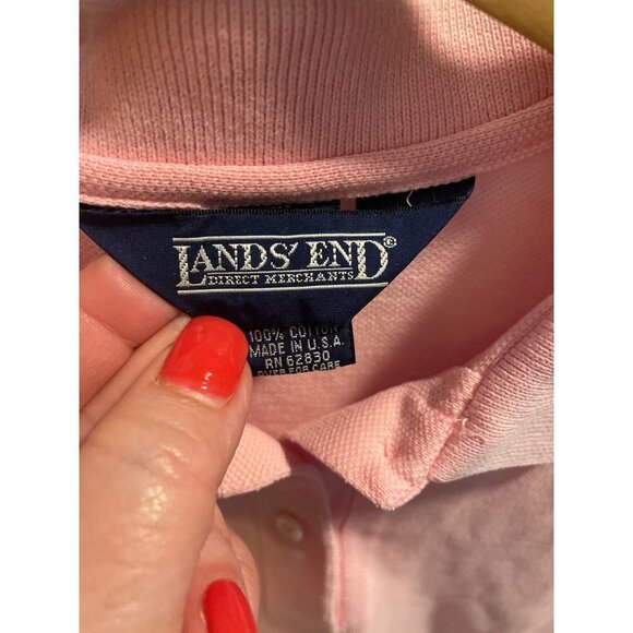 Lands End Pink Collared Short Sleeved Polo Golf Shirt Sz S - Picture 5 of 9